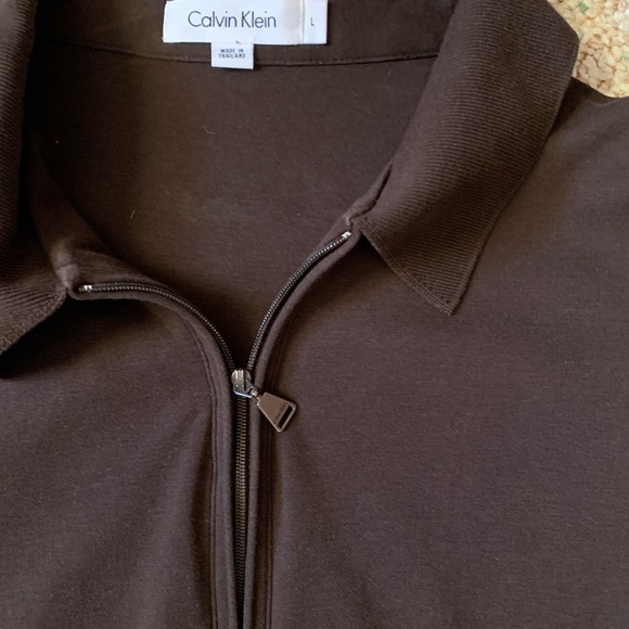 Calvin Klein Half Zip Sweater Brown Size Large - Picture 2 of 5